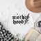 Checkered Motherhood Lightning T-Shirt, Black and White Retro Tee for Strong Mothers